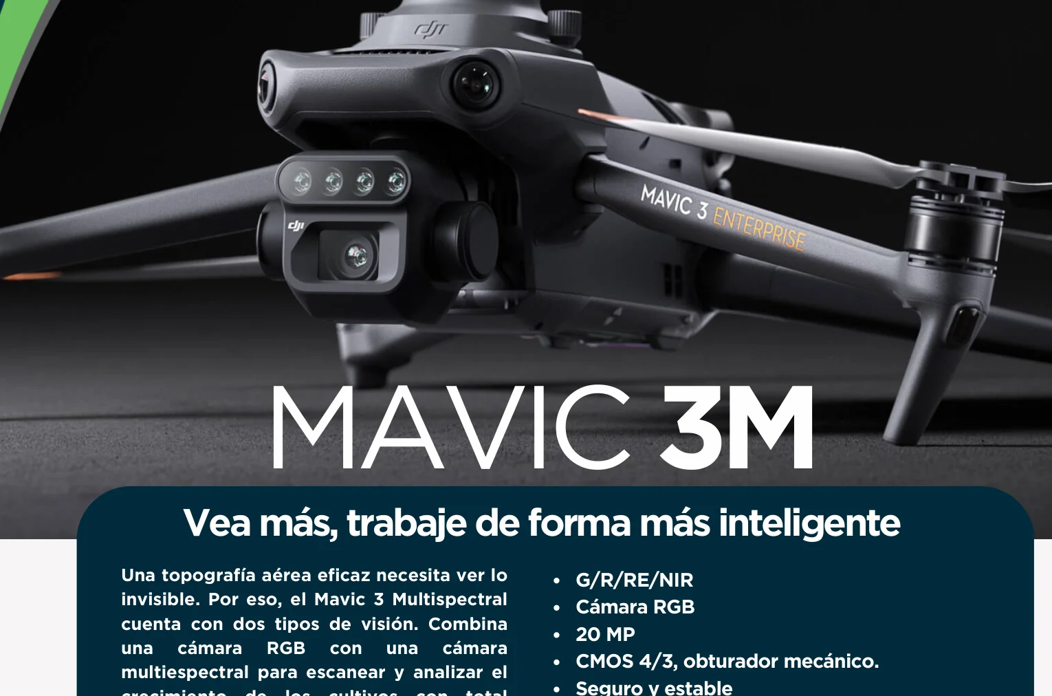 DJI Mavic 3 Multispectral realizando vuelo de diagnóstico foliar