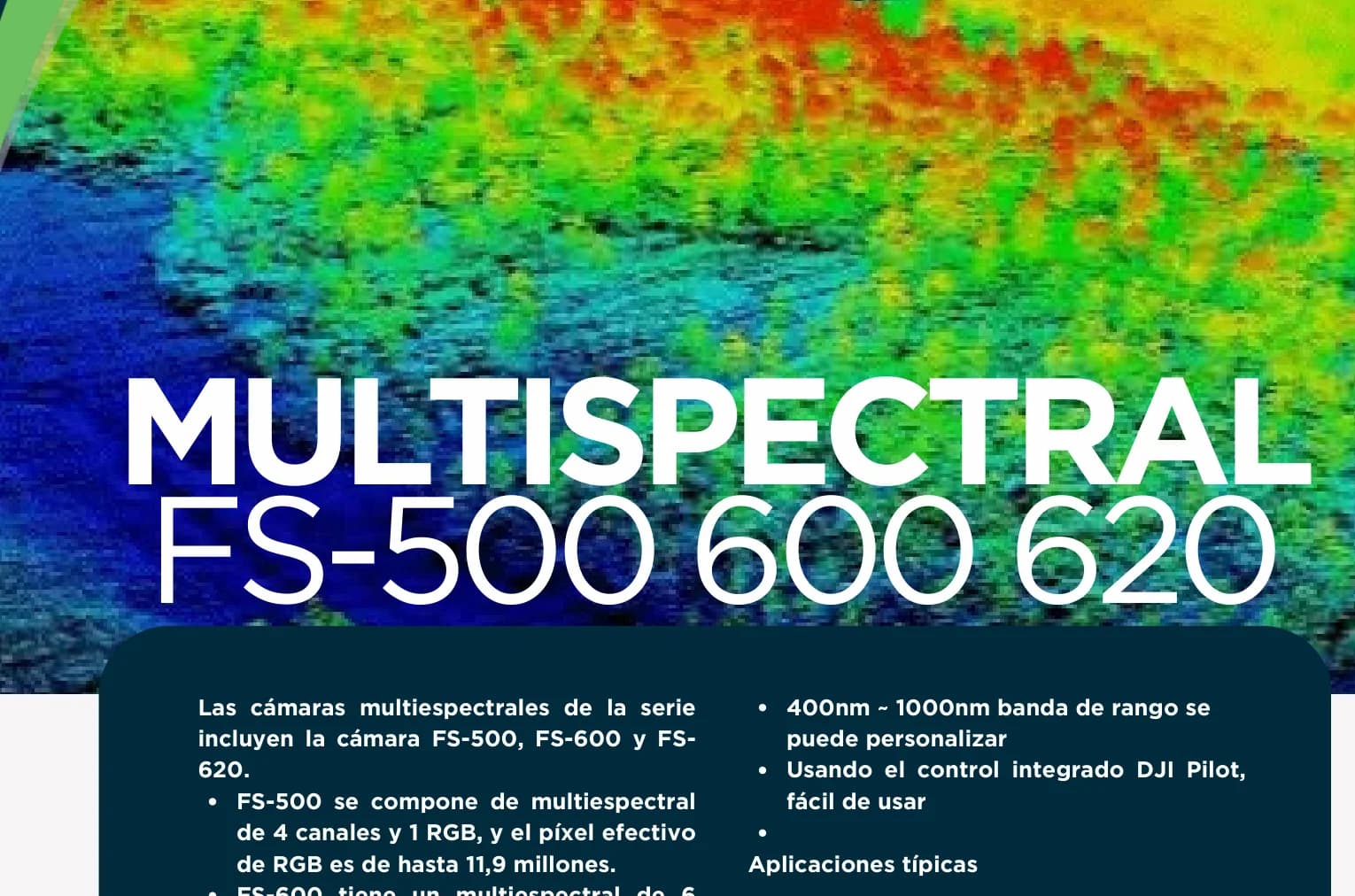 Cámara Multispectral FS Series integrada en dron DJI
