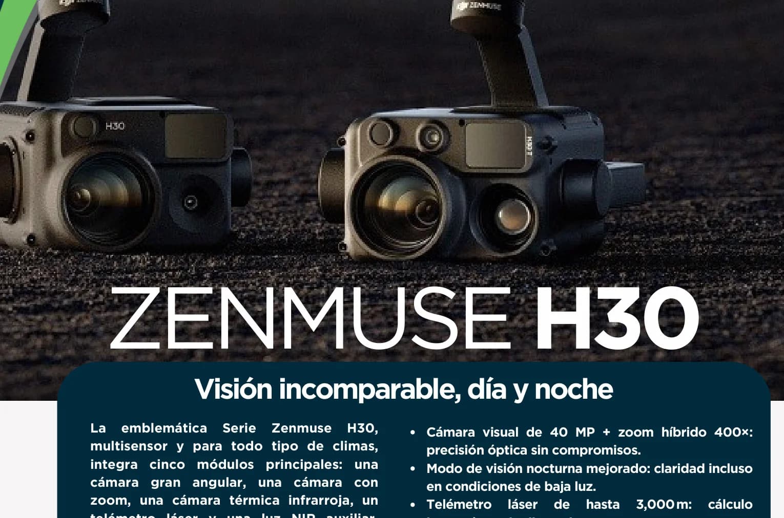 Sensor DJI Zenmuse H30 Series montado en plataforma Matrice